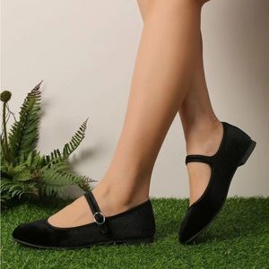 velvet mary jane flats
